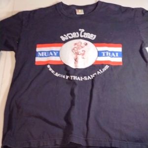 Vintage men's large Mua-Thai tee shirt, made in Thailand Colour Takingness tag